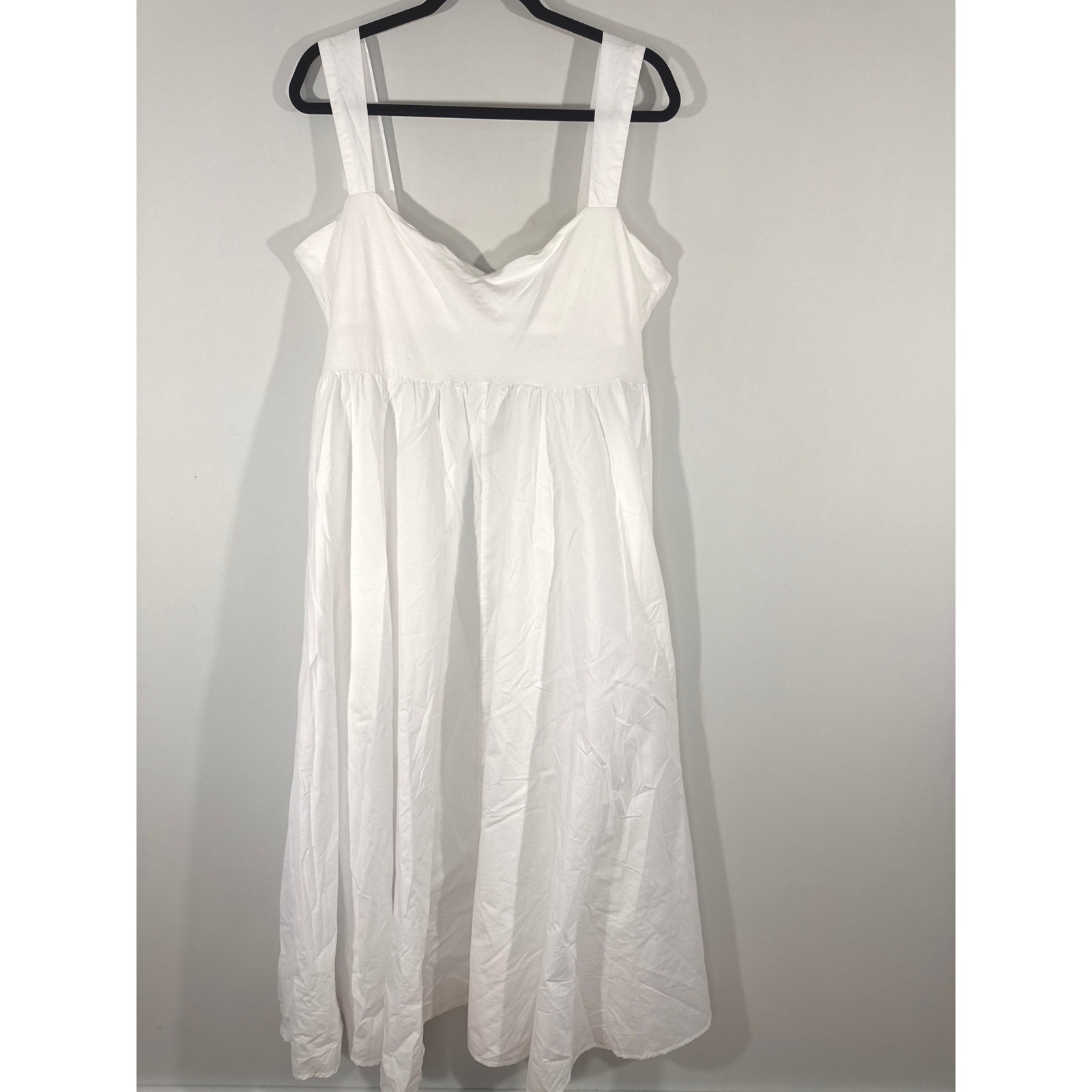 J.Crew White Sweetheart Neck Midi Dress Women's Xxl Ntw Cottage Core Prairie